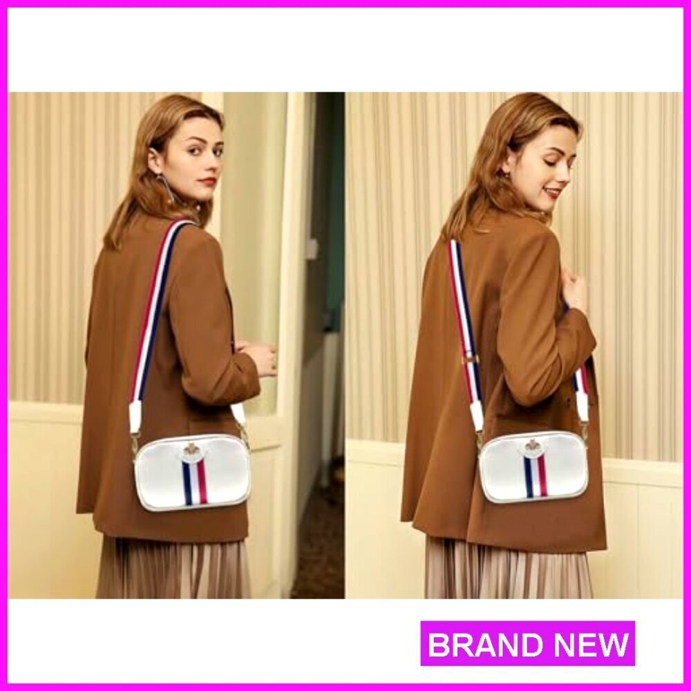 Mini Crossbody Bag Vegan Leather Adjustable Strap Bee Design Phone Purse Trendy - Picture 2 of 7